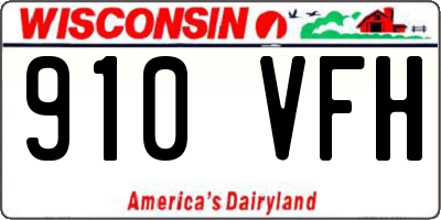 WI license plate 910VFH