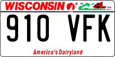 WI license plate 910VFK