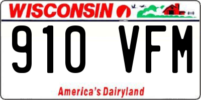 WI license plate 910VFM