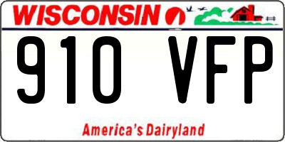 WI license plate 910VFP