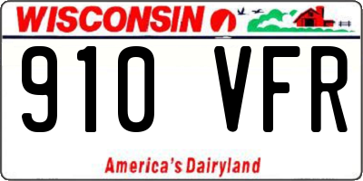 WI license plate 910VFR