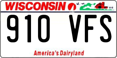 WI license plate 910VFS