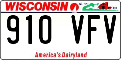 WI license plate 910VFV