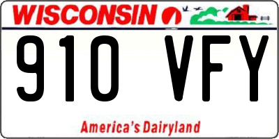 WI license plate 910VFY