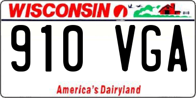 WI license plate 910VGA