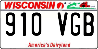 WI license plate 910VGB