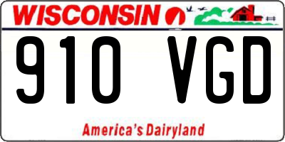 WI license plate 910VGD