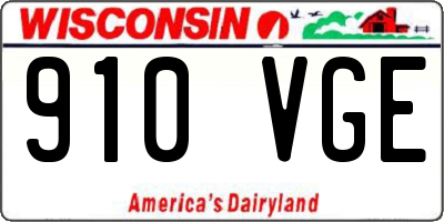 WI license plate 910VGE