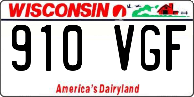 WI license plate 910VGF