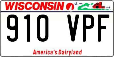 WI license plate 910VPF