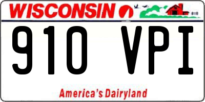 WI license plate 910VPI