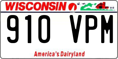 WI license plate 910VPM
