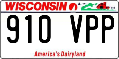 WI license plate 910VPP