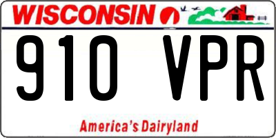 WI license plate 910VPR