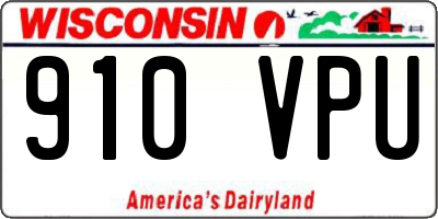 WI license plate 910VPU