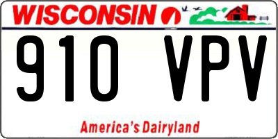 WI license plate 910VPV