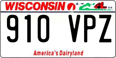 WI license plate 910VPZ