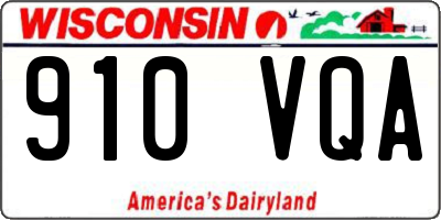 WI license plate 910VQA