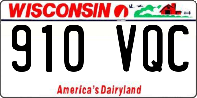 WI license plate 910VQC