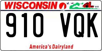 WI license plate 910VQK