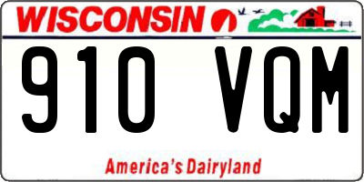 WI license plate 910VQM