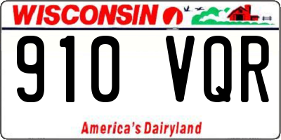 WI license plate 910VQR