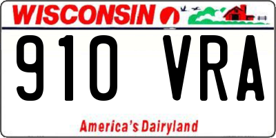WI license plate 910VRA