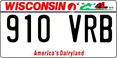 WI license plate 910VRB