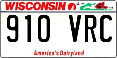 WI license plate 910VRC
