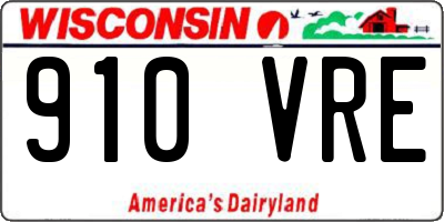 WI license plate 910VRE