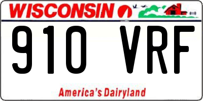 WI license plate 910VRF