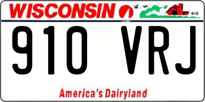 WI license plate 910VRJ