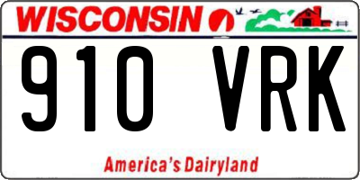 WI license plate 910VRK