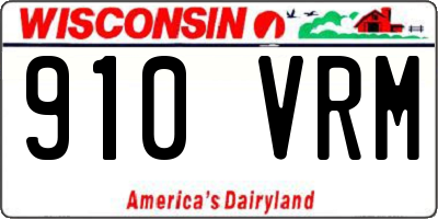 WI license plate 910VRM