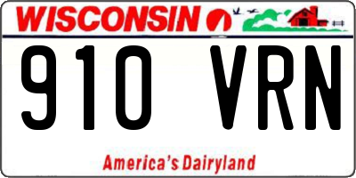 WI license plate 910VRN