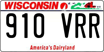 WI license plate 910VRR