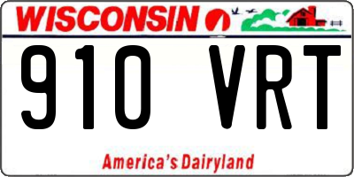 WI license plate 910VRT