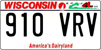 WI license plate 910VRV