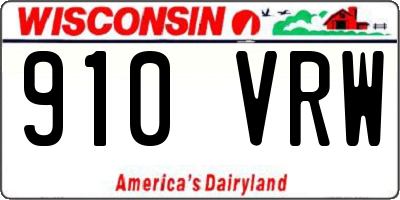 WI license plate 910VRW
