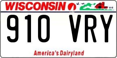 WI license plate 910VRY