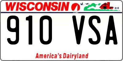 WI license plate 910VSA