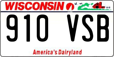 WI license plate 910VSB