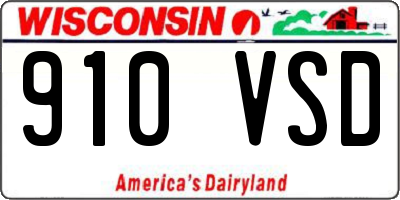 WI license plate 910VSD