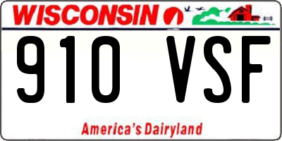 WI license plate 910VSF