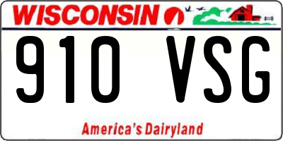 WI license plate 910VSG