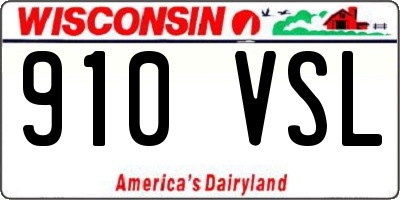 WI license plate 910VSL