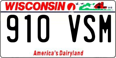 WI license plate 910VSM
