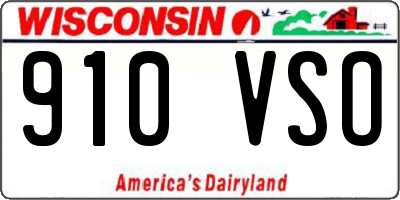 WI license plate 910VSO
