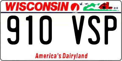 WI license plate 910VSP