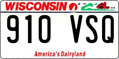 WI license plate 910VSQ